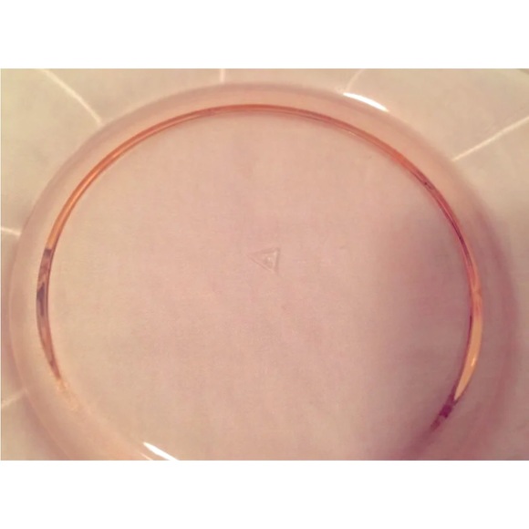 Vintage Set of 7 ELEGANT CAMBRIDGE Pink Glass Salad Dessert Plates - Picture 5 of 5